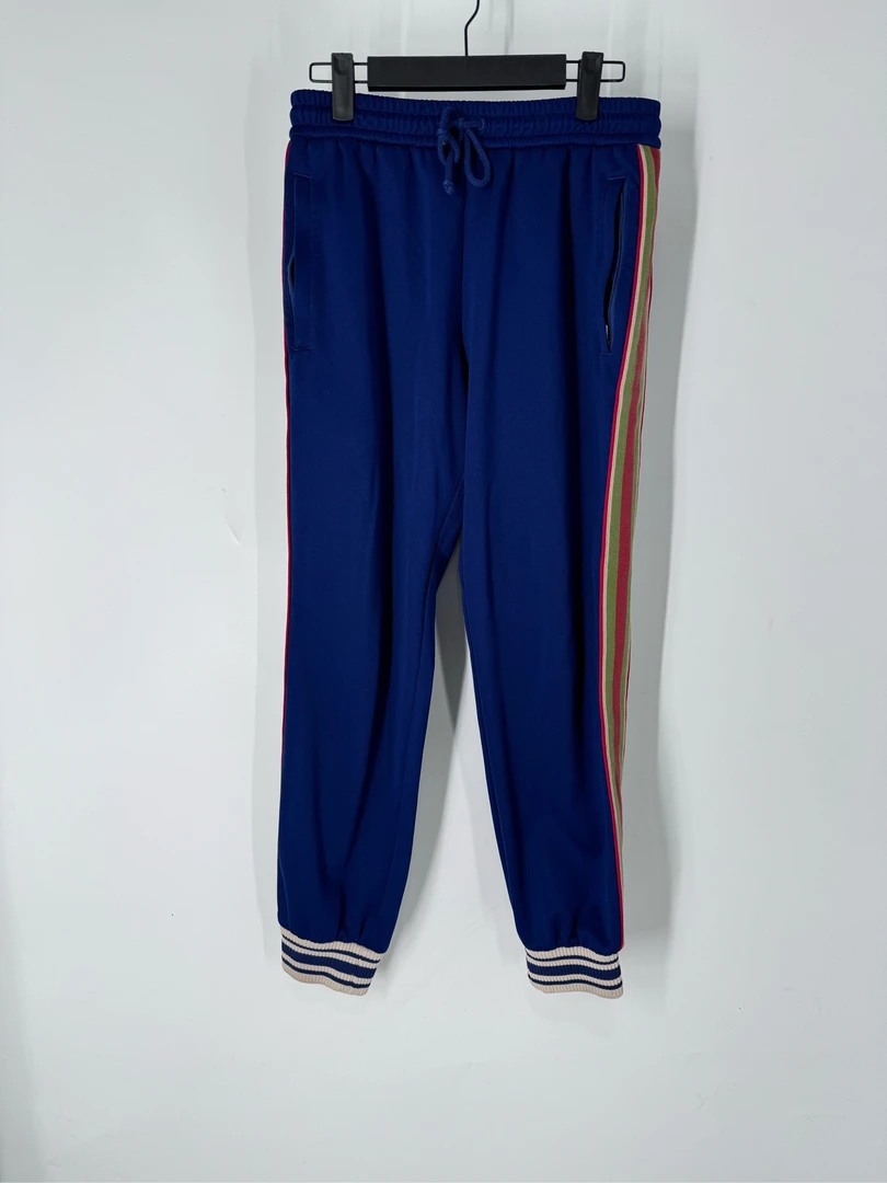 古驰/Gucci 蓝色条纹织带校裤02199/XS码/99新