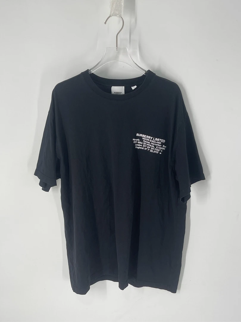 博柏利/Burberry 黑色印花圆领短袖02568/M码/98新