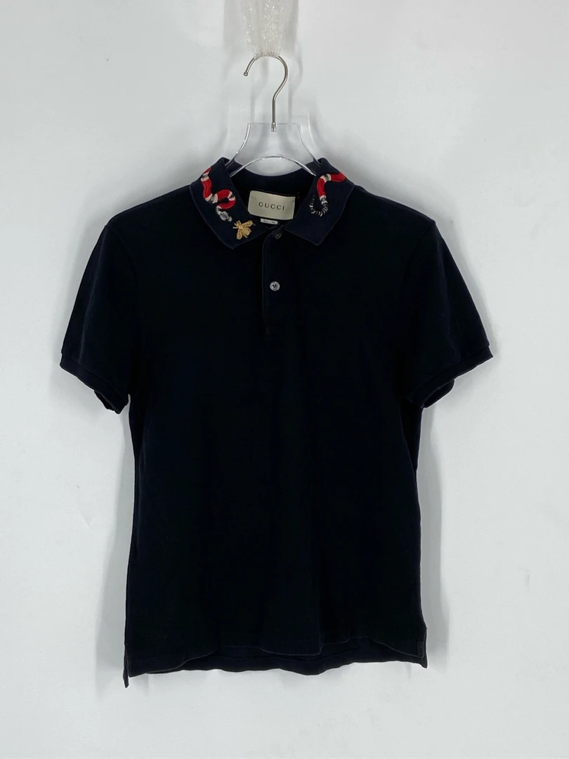 古驰Gucci珊瑚蛇蜜蜂刺绣polo衫/L码/96新/02847