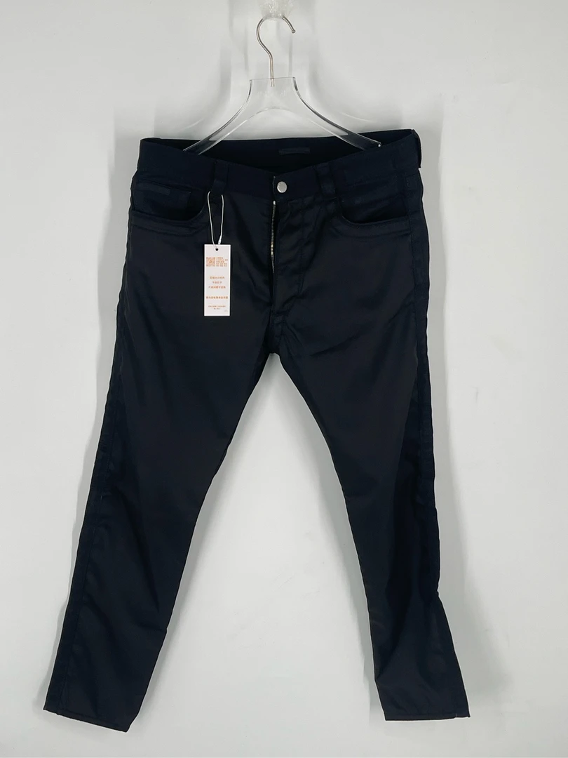 普拉达/Prada 黑色尼龙拼接牛仔裤02004/32码/99新