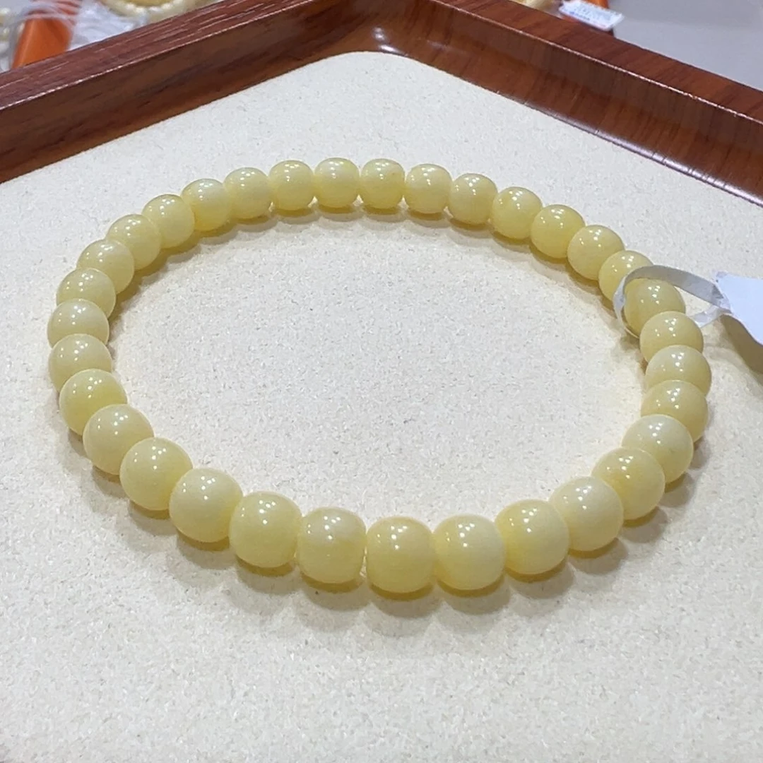 蜜蜡手链未镶嵌6m阿尔卑斯老型微瑕