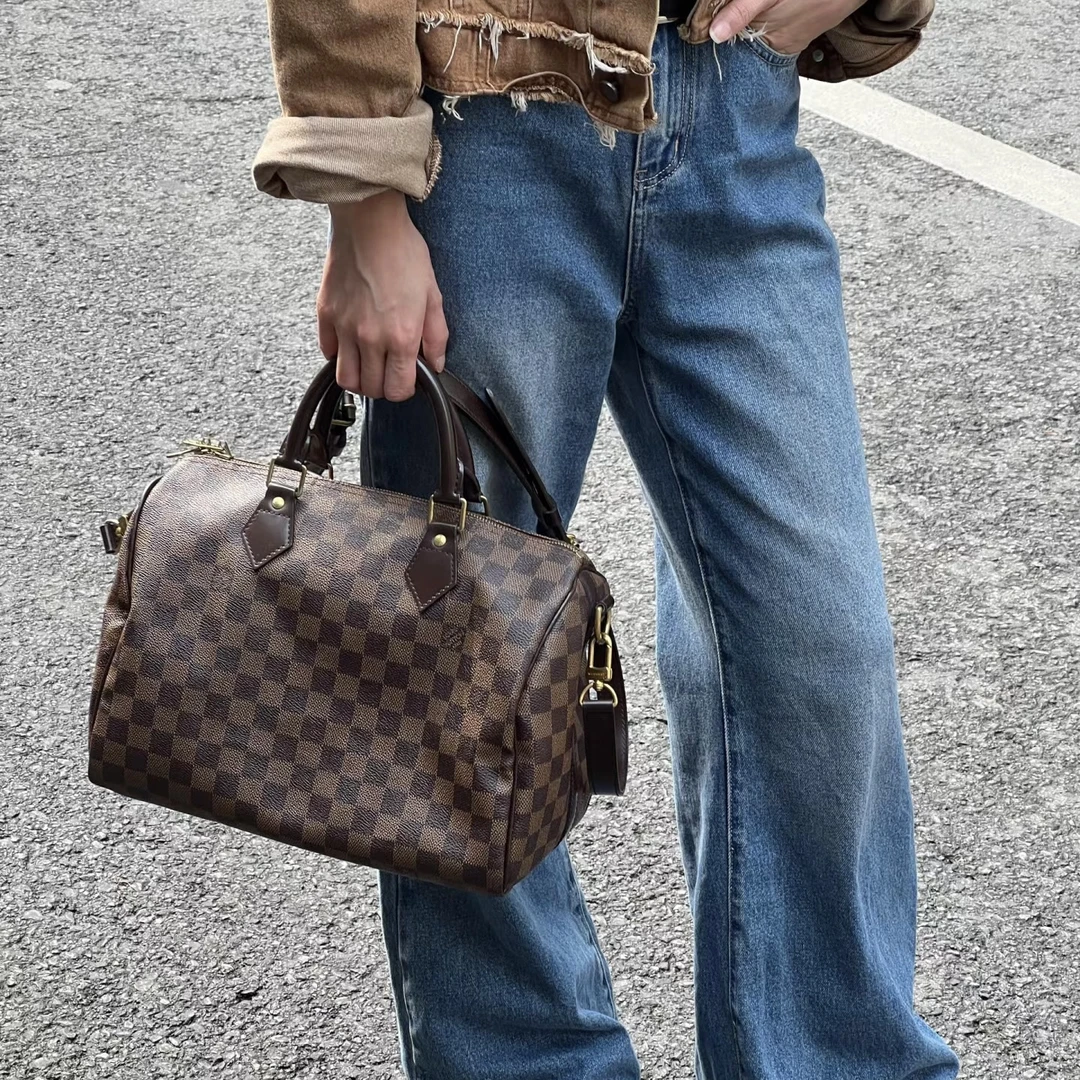 95新 LouisVuitton/路易威登 LV/sp30棋盘格肩带手提斜挎包/jm381
