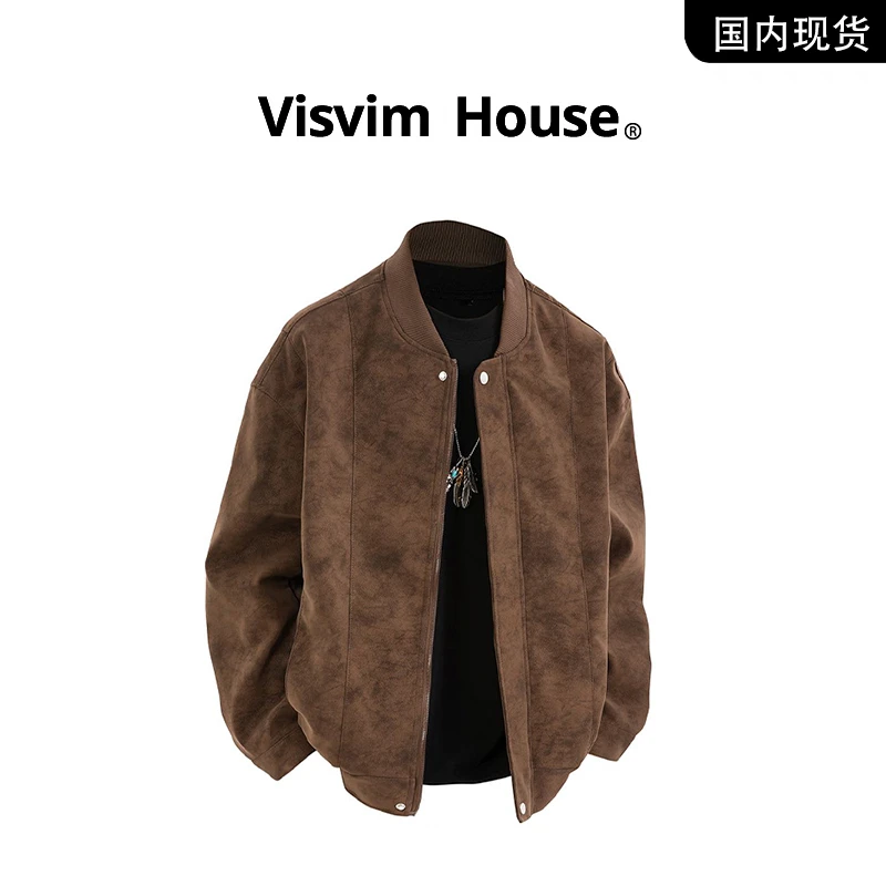 【品牌现货撤柜清仓】VISVIM HOUSE秋冬季加棉复古飞行皮夹克外套男