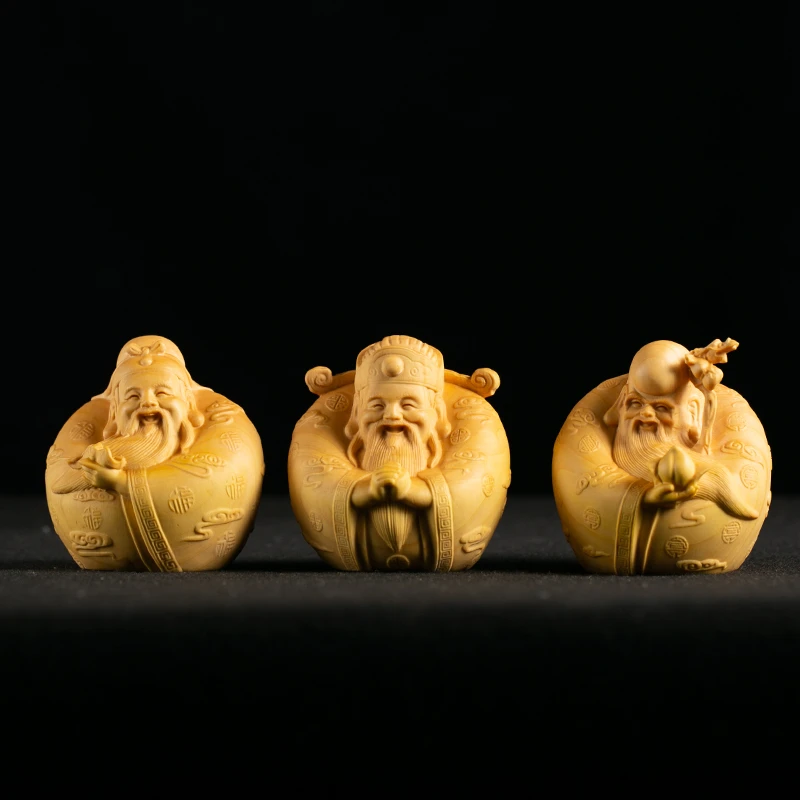 手把件盘玩男女黄杨木雕实木雕刻福禄寿手玩把件工艺收藏送品摆件