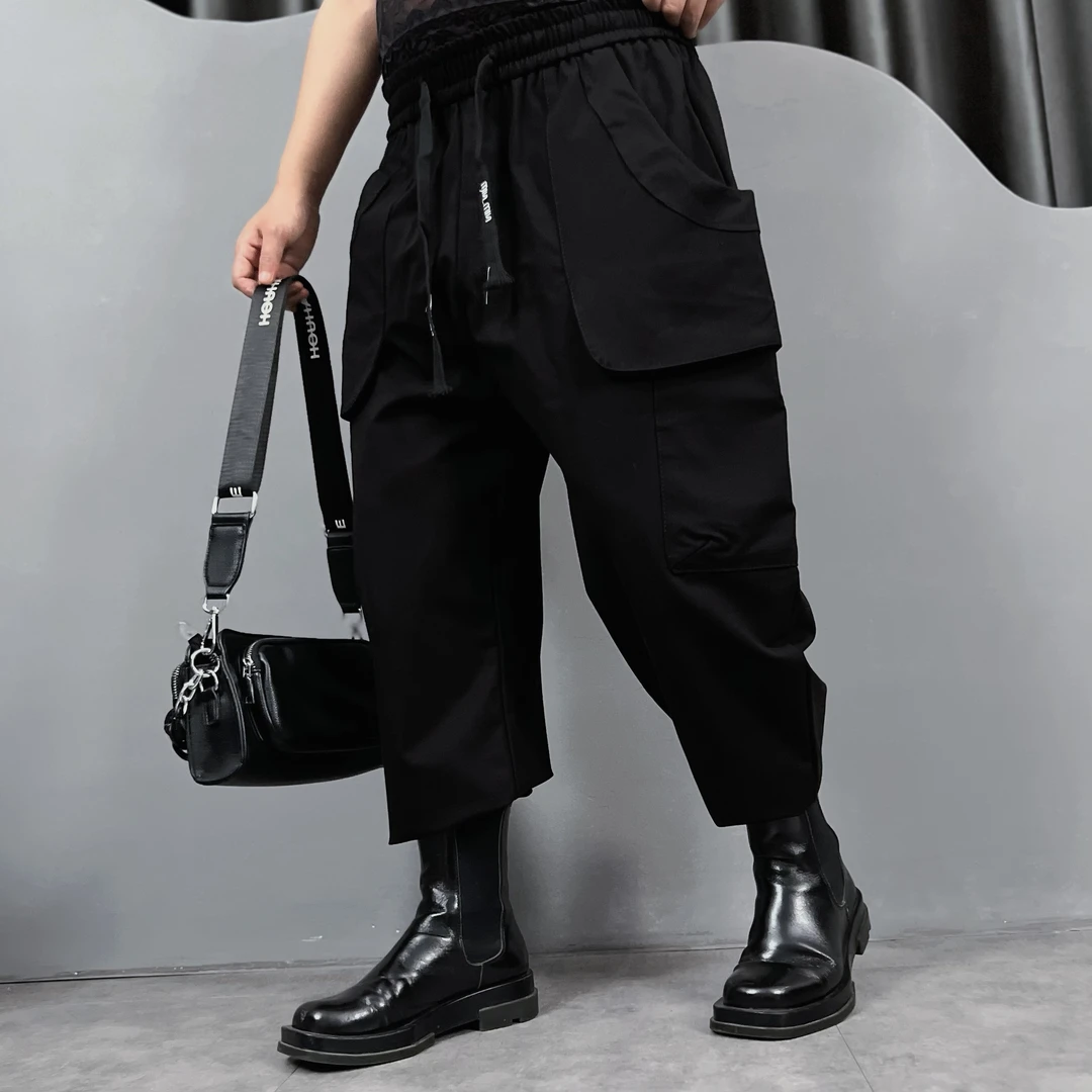 欧货潮牌女装休闲裤JA6010工装拼接阔腿秋季高街宽松百搭裤松紧腰