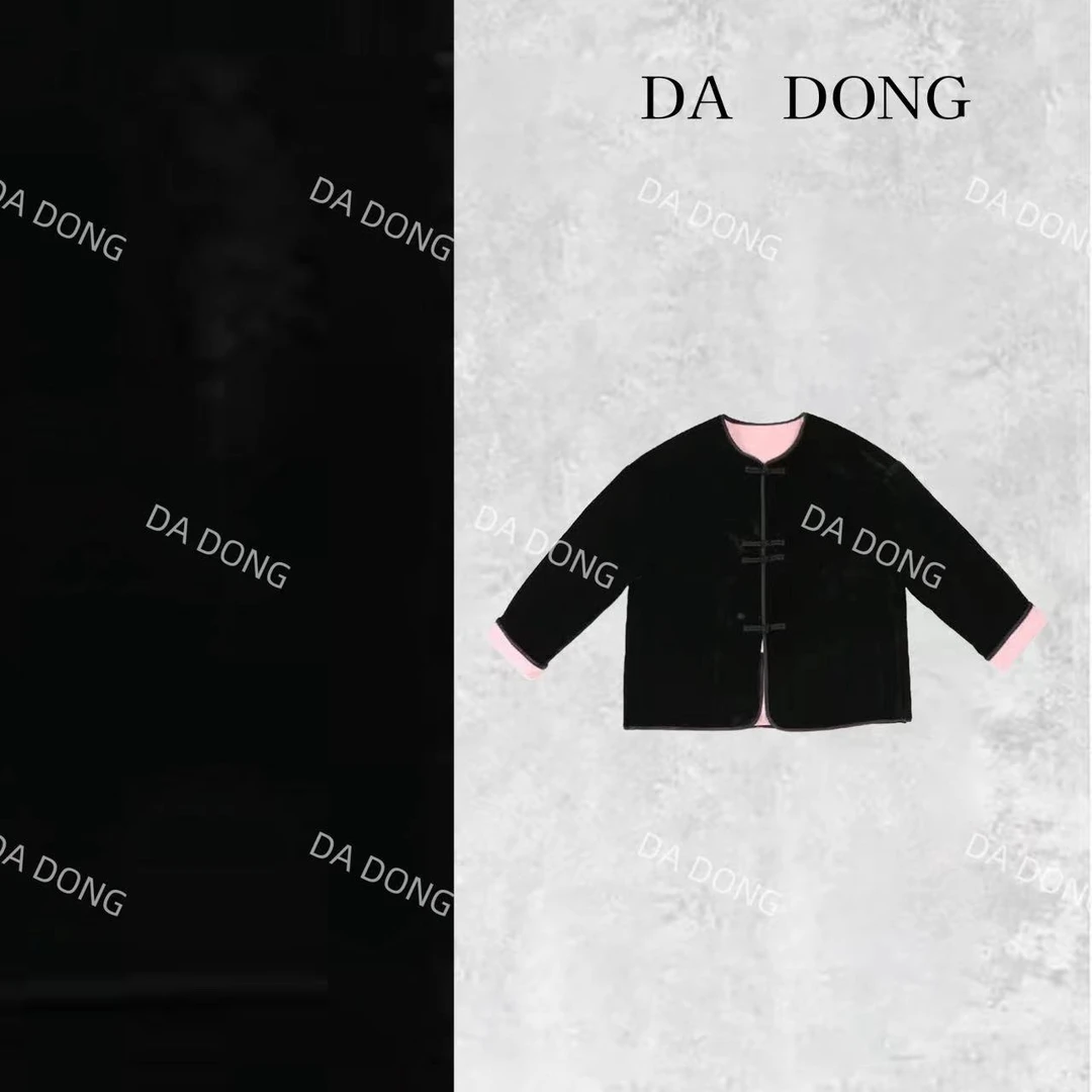 小黑粉--双面双穿中式时尚百搭休闲黑色设计师高定轻奢加棉外套