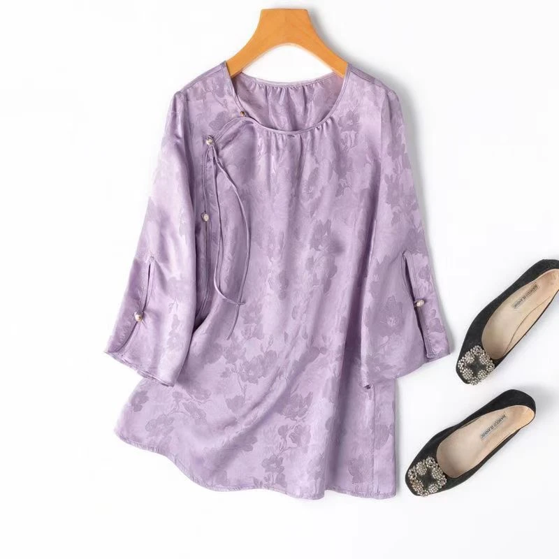 满分桑蚕丝真丝短袖上衣T恤