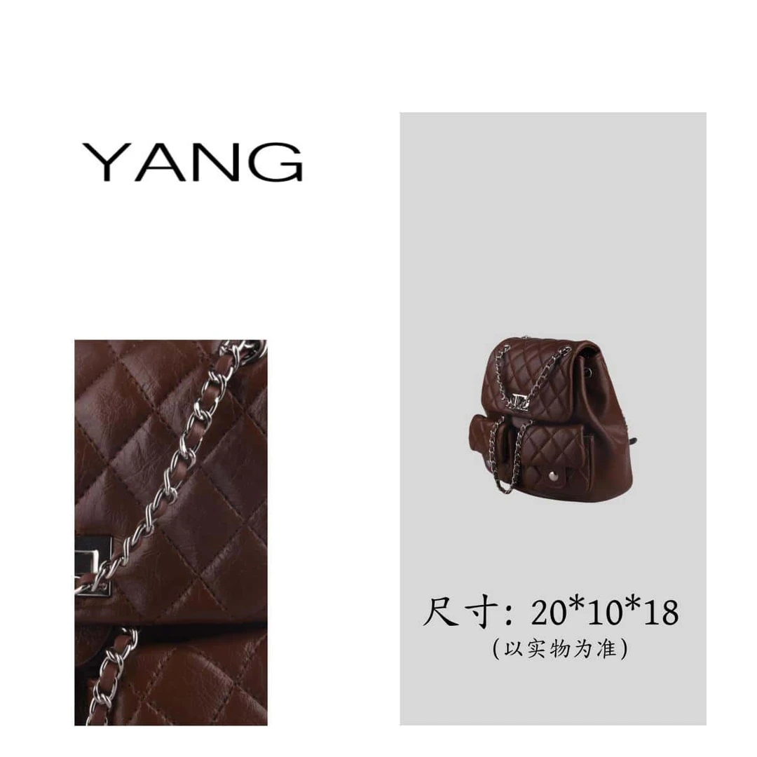 6302-经典轻奢时尚休闲百搭双肩包包 20*10*18