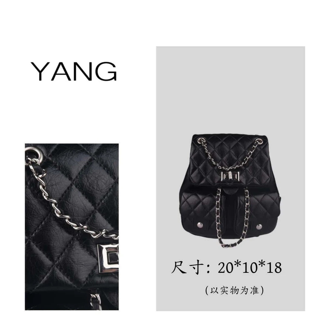 6302-经典轻奢时尚休闲百搭双肩包包 20*10*18