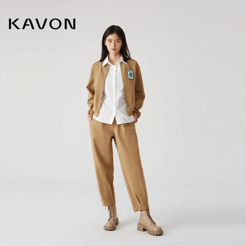 【晨晨精选】经典百搭雅丹风显瘦遮胯造型束脚哈伦九分裤KL3H836OS