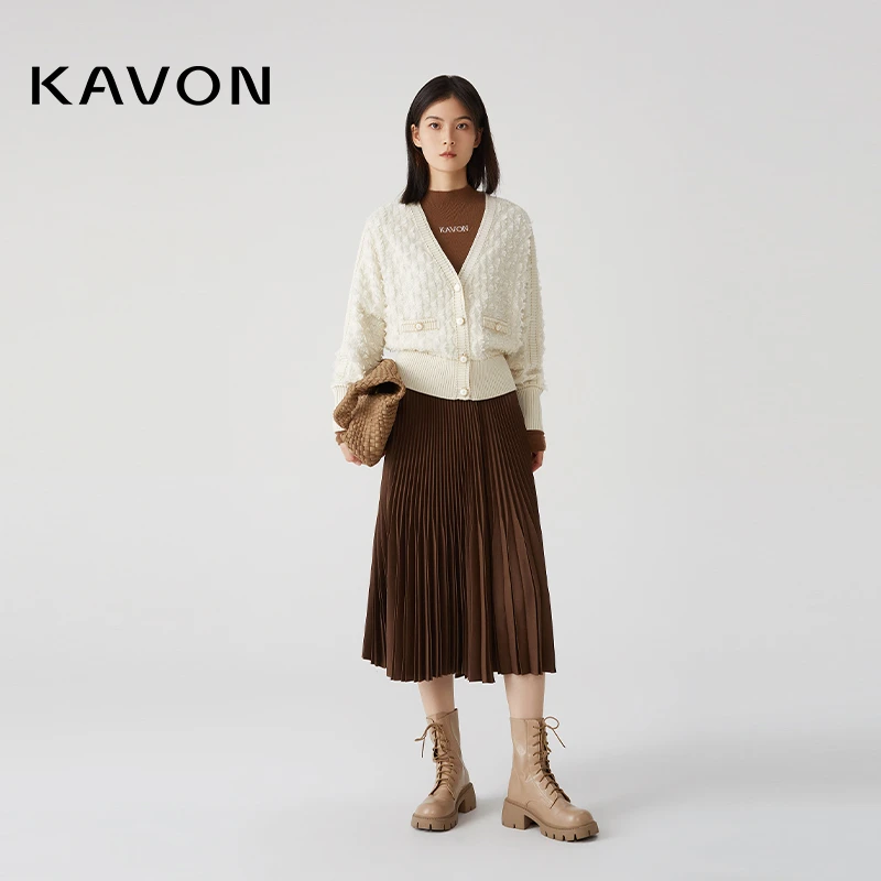 【晨粉专享价】KAVON卡汶百搭压褶设计显高显瘦鱼尾半身裙KL3A707HE