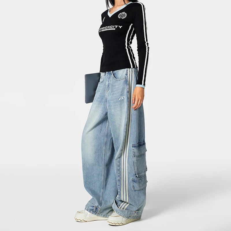 【老宋专属】工装风街潮牛仔裤男女复古宽松美式vibe风长裤子