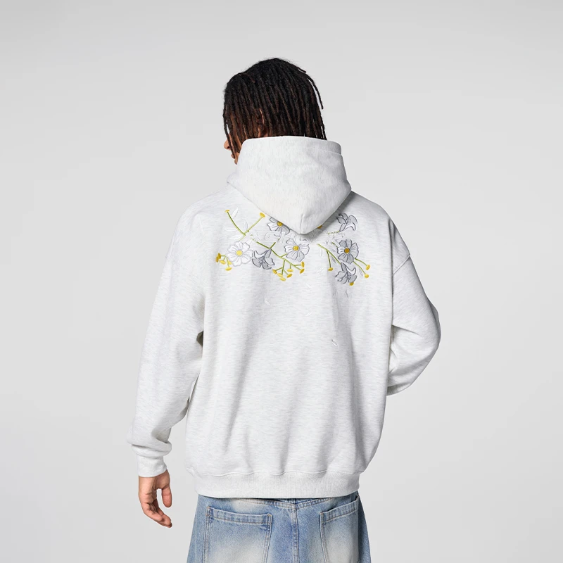 【Achock官方店】美式复古花卉连帽卫衣男女潮牌新品重磅上衣情侣