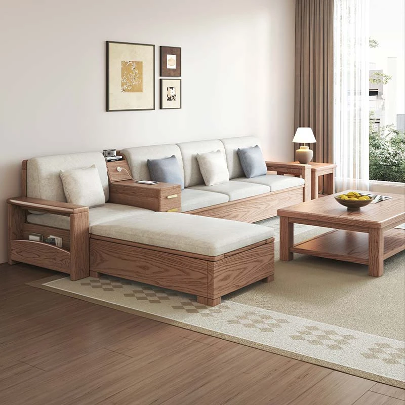 亦慕家具B302白蜡木原木色沙发简约高箱储物冬夏两用北欧客厅家用
