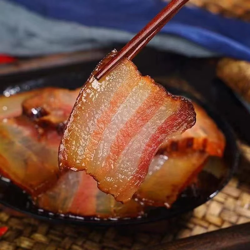 【现称先选】湖南乡村古法制作地道烟熏五花腊肉