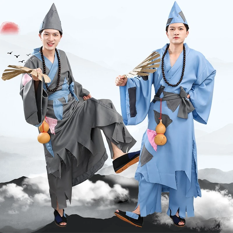 古装济公棉麻粗布汉服电视剧乞丐补丁叫花子要饭破衣装舞台表演服