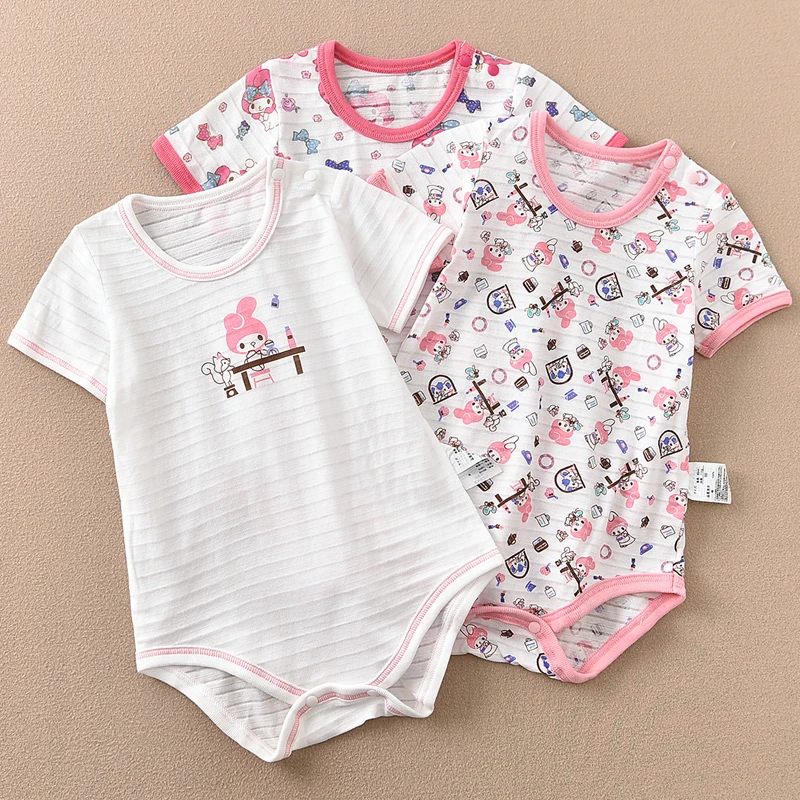 婴儿连体衣夏季宝宝包屁衣短袖哈衣爬爬服夏装睡衣薄款衣服外出服