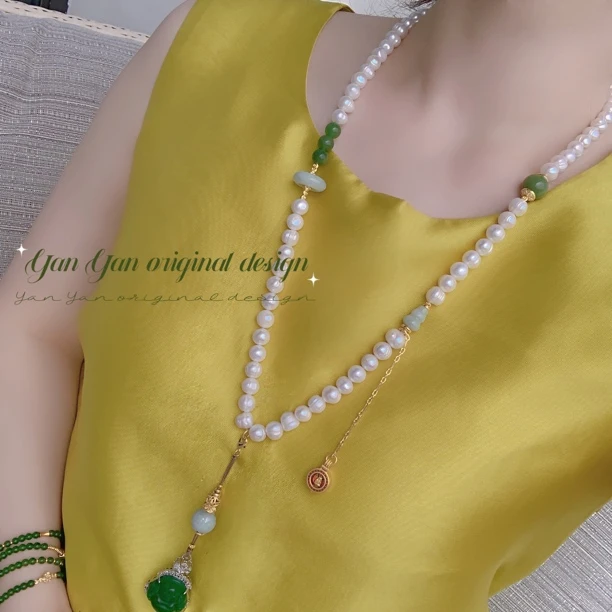 铜合金项链 新中式复古时尚国风项链佛公气质流苏吊坠