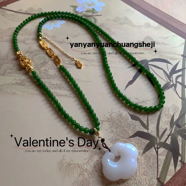 非金属仿水晶项链 新款时尚小米珠花丝镂空葫芦配件如意吊坠项链