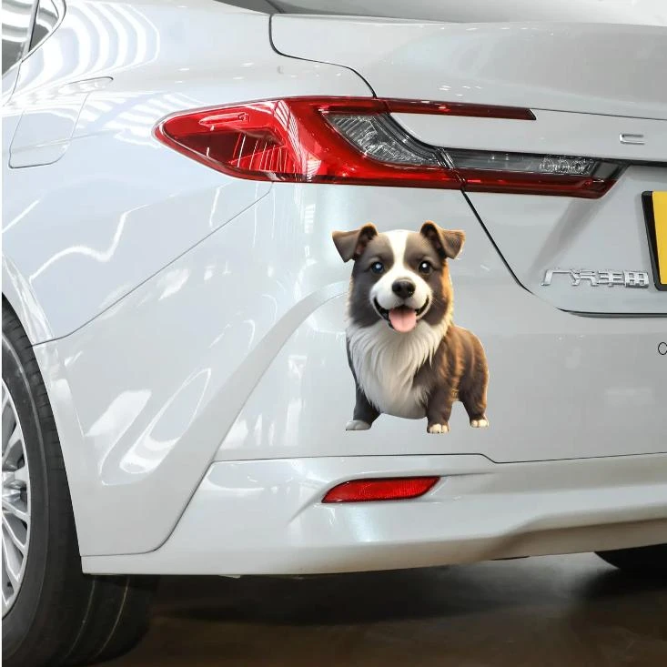 宠物狗狗3D卡通划痕遮挡车贴汽车电动车摩托个性创意刮痕防水贴纸