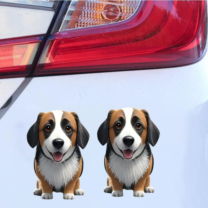宠物狗狗3D立体划痕遮挡车贴汽车电动车摩托个性创意刮痕防水贴纸