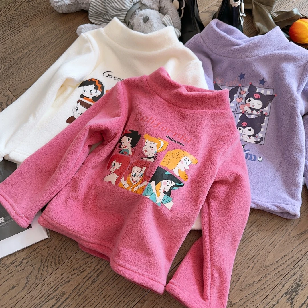 秋冬新款儿童双面奥粒绒打底衫宝宝加绒上衣女童双面绒内搭GCT208