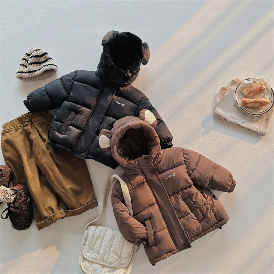 HHkids2023新款儿童棉服男女童短款棉袄宝宝卡通保暖外套GMF433