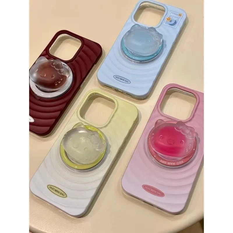 渐变晕染kt猫磁吸支架适用iPhone16手机壳可爱15promax手机壳少女