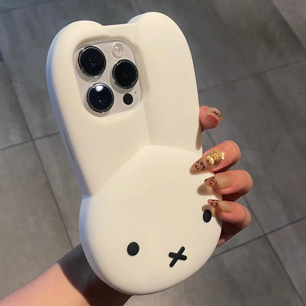 超萌立体米菲兔适用iPhone16promax手机壳可爱少女心苹果15卡通14