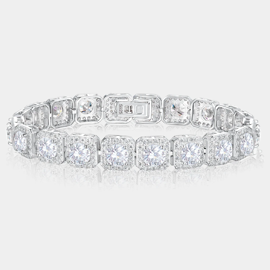 925银莫桑石手链 秋冬氛围满钻小冰糖银莫桑钻手链轻奢生日礼物