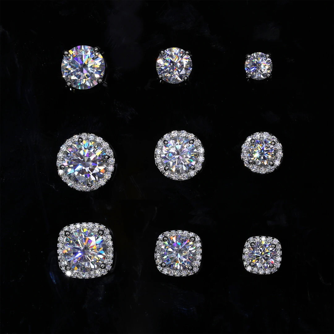 925银莫桑石耳饰 无耳洞磁吸耳饰莫桑钻耳环2025年火爆款高级感