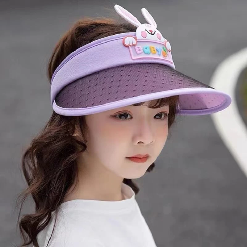 防紫外线儿童防晒帽夏女童空顶太阳帽网纱透气男童遮阳帽宝宝帽子
