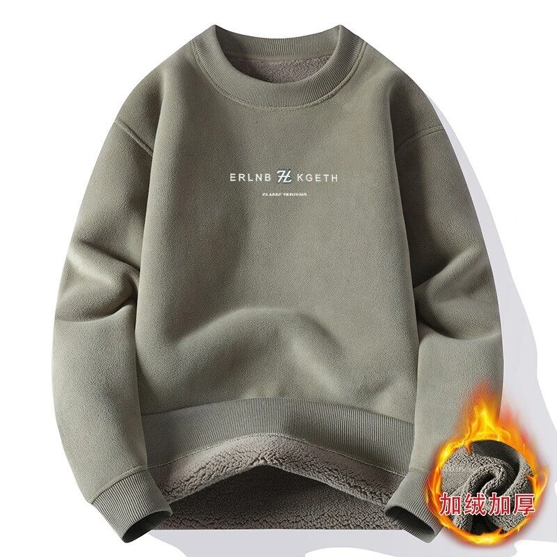 【高品质 奥粒绒+羊驼绒】冬加绒加厚保暖卫衣男士宽松半高领2813