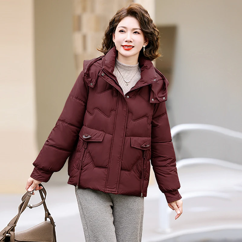 年轻妈妈冬装时尚棉服外套2024新款洋气质加厚棉袄中老年棉衣