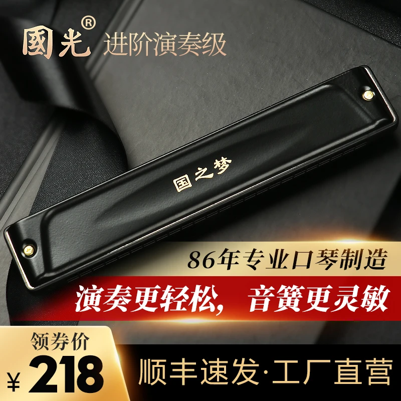 上海国光口琴24孔复音C调专业演奏级28孔成人初学者学生入门乐器
