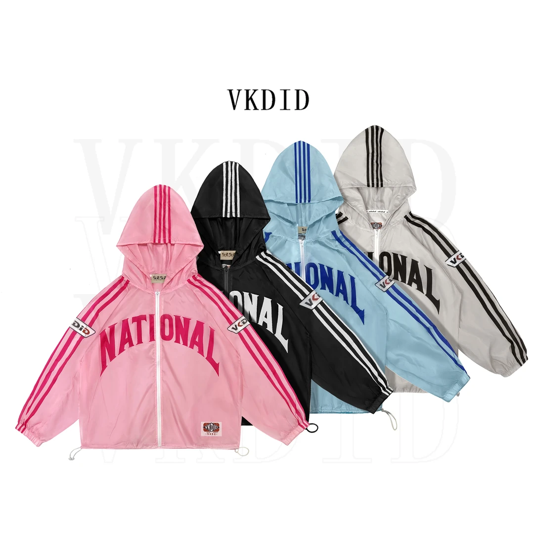 VKDID男女同款夏季连帽防晒外套宽松撞色拼接时尚运动丁达尔穿搭