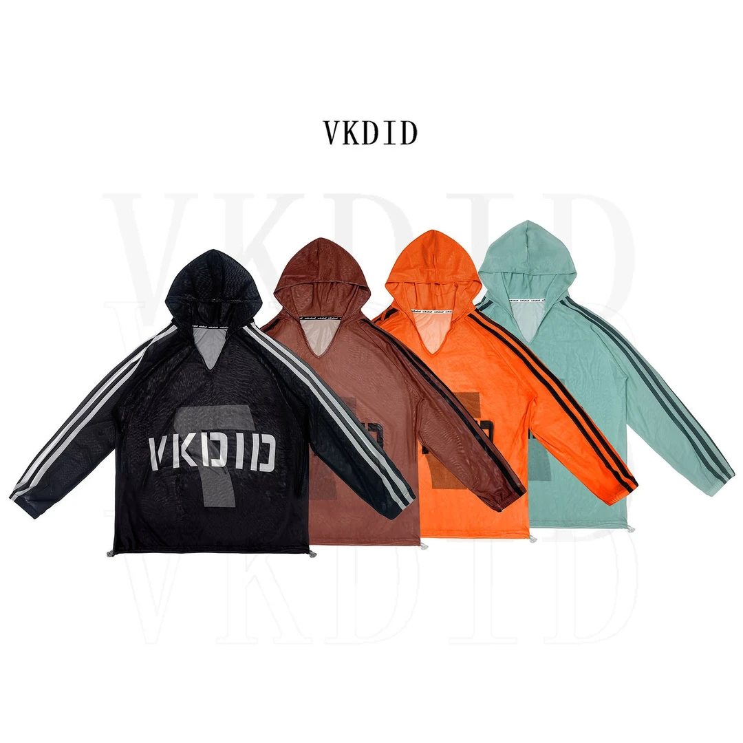 VKDID夏季网纱防晒透气网纱上衣连帽宽松美式时尚外穿运动ins女装