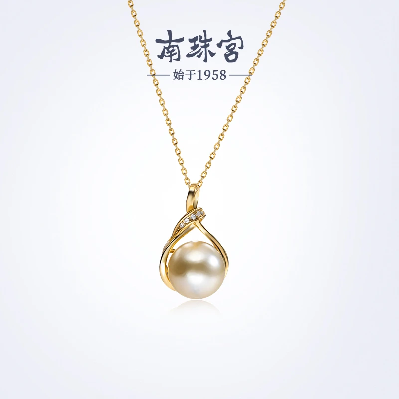 南珠宫干枯玫瑰系列海水珍珠吊坠送女友 C-D020SN-J + C-D020SN-Y