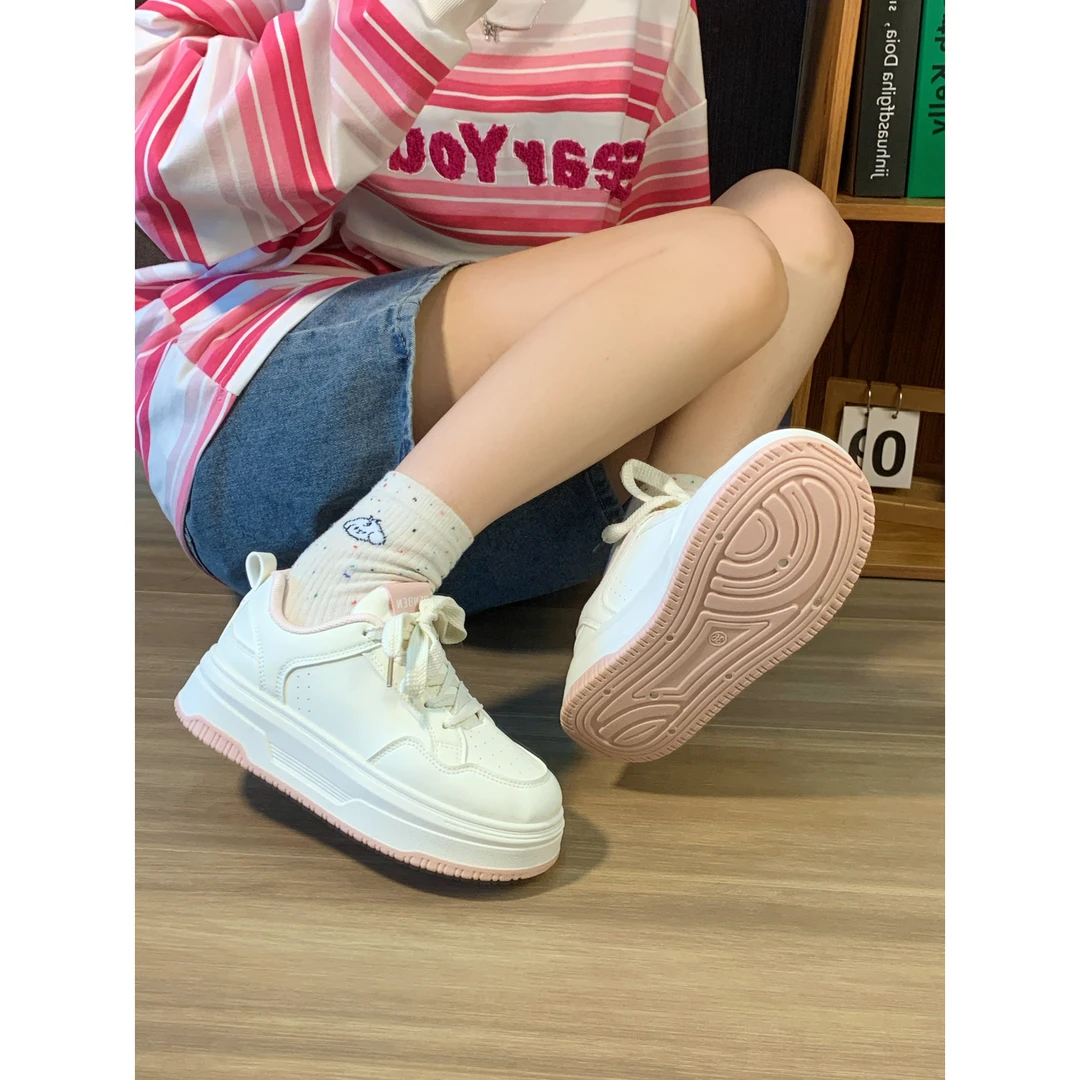 人本厚底小白鞋ins潮原创设计百搭2024秋季新款厚底运动休闲鞋女
