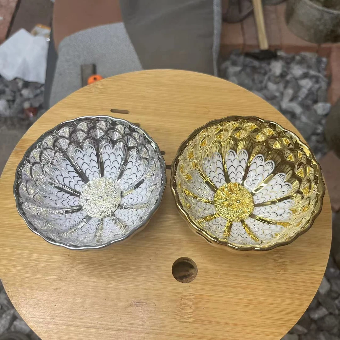 a闪购商品】金银盘龙对杯 精美无暇 茶器 茶杯 主人杯 H（无礼盒）