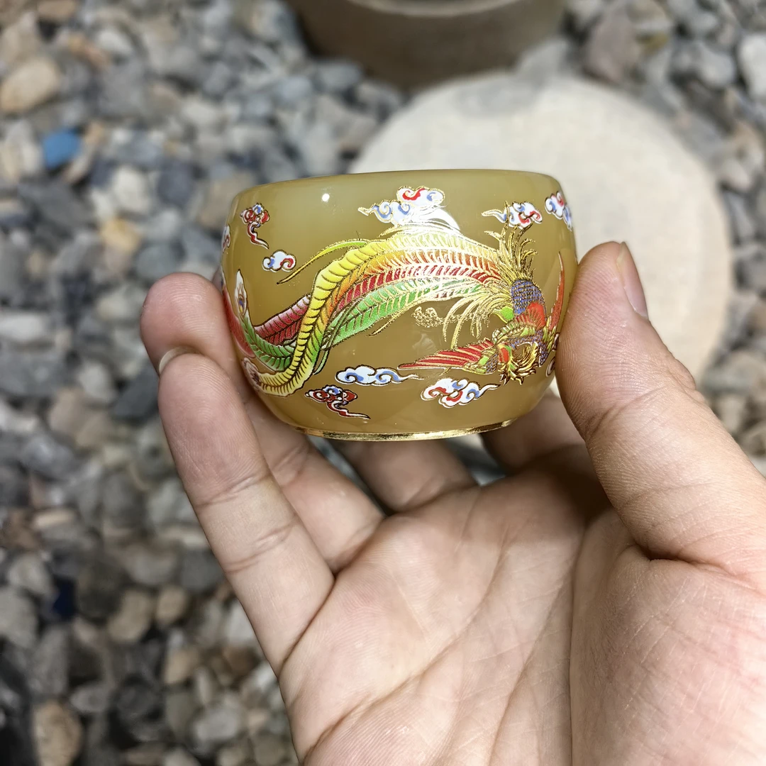 B闪购商品】黄龙凤戏珠 精美无暇 茶器 茶杯 主人杯（无礼盒）