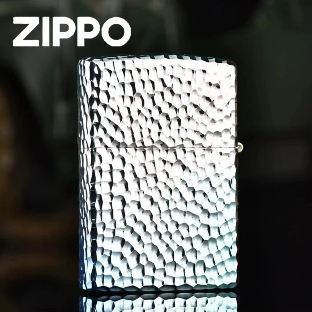 ZIPPO打火机正版205镀银炫彩陨石坑男士送礼防风火机礼品原装银色