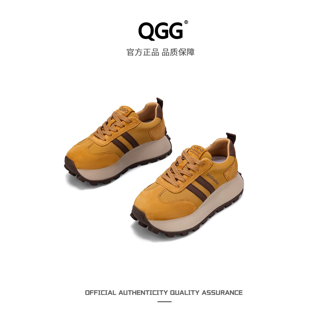 【QGG】跟高5.5公分2024年早秋新款阿甘鞋时尚潮流百搭休闲鞋Q1082