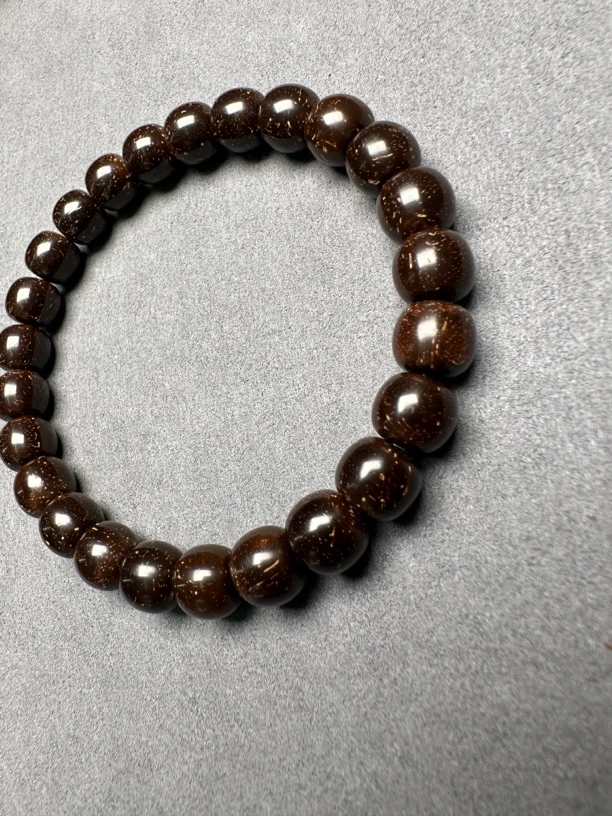 印尼原生态椰蒂老型直切手工雕刻无相光珠手串长串108脖挂