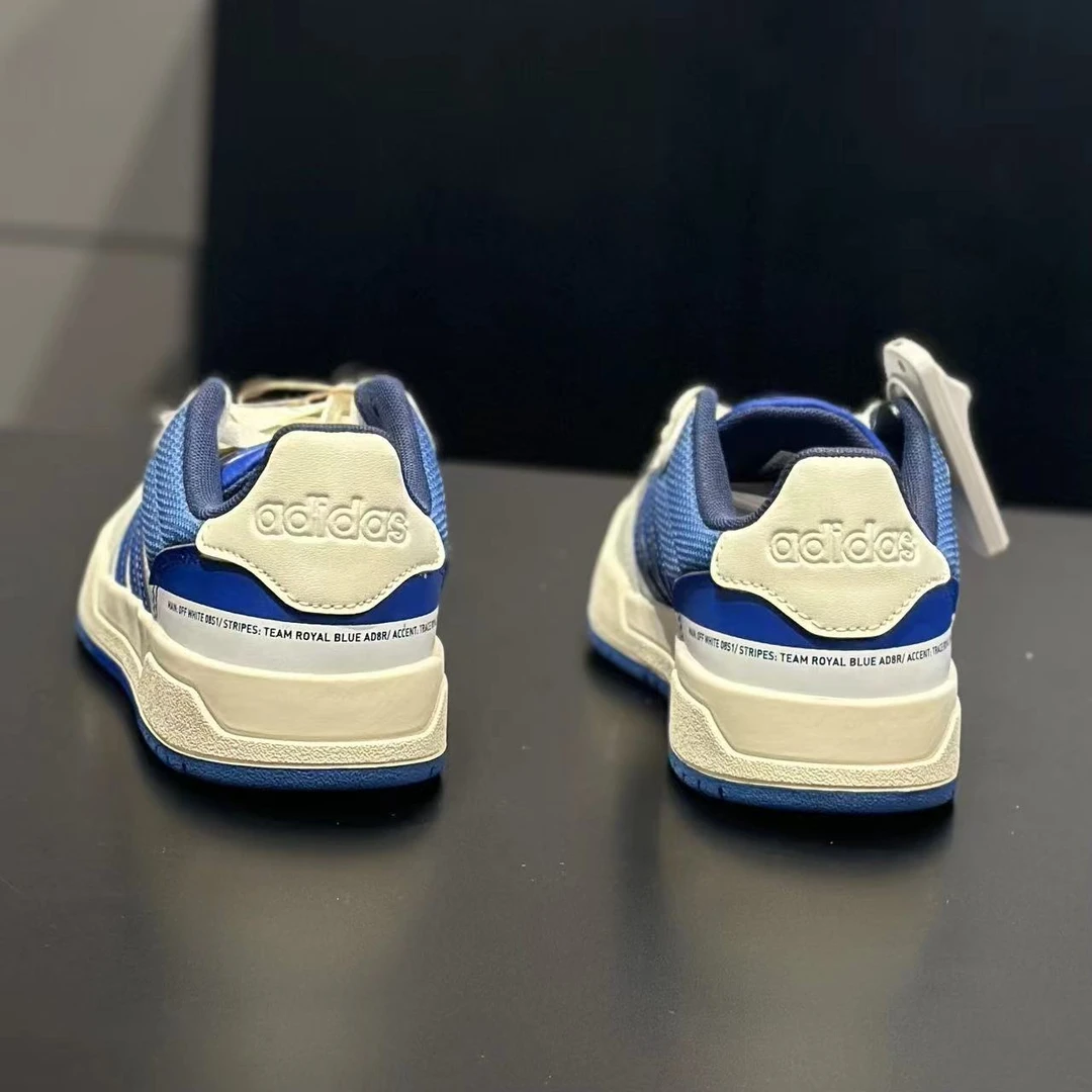 阿迪达斯ADIDAS女子低帮百搭时尚潮流学生复古白蓝休闲板鞋HR1931