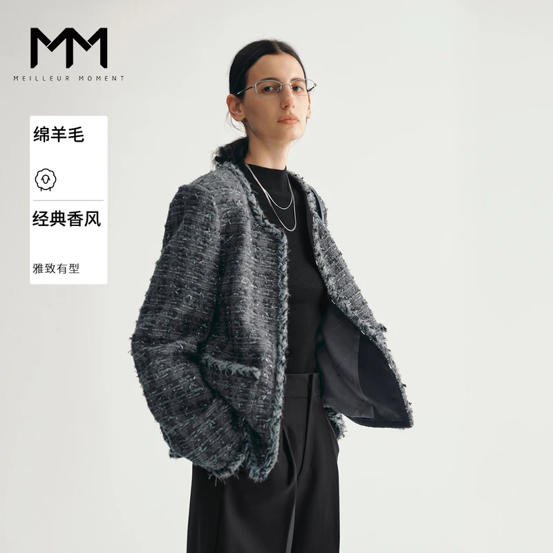 MM麦檬奢华粗花呢小香风外套商场同款新品5F8213721