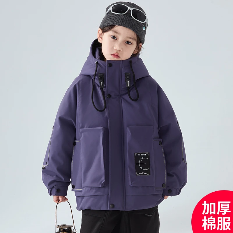 男童冬款棉服2024新款加厚外套中大童酷帅炸街潮DF078