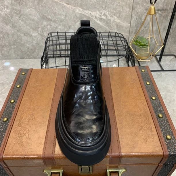 广州「单棉同款」手抓牛皮男鞋！321-2