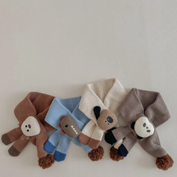 宝宝围巾冬季婴儿保暖针织围脖男宝女宝围巾护脖子百搭软糯围巾潮