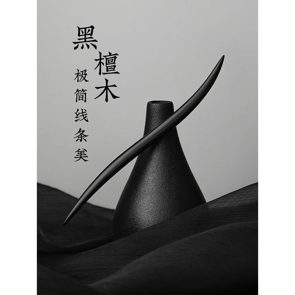 檀木高级感发簪简约小众设计手工木质簪子绿檀黑檀日常盘发簪中式